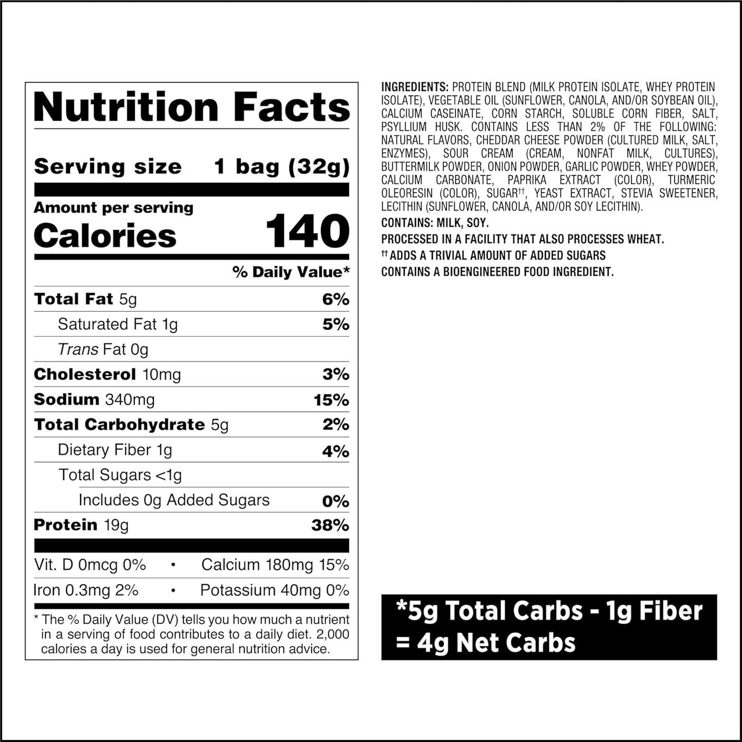 Quest Nutrition Protein Chips, 19g Protein, 4g Net Carb, Low Carb, 1.1 oz (Pack of 12)