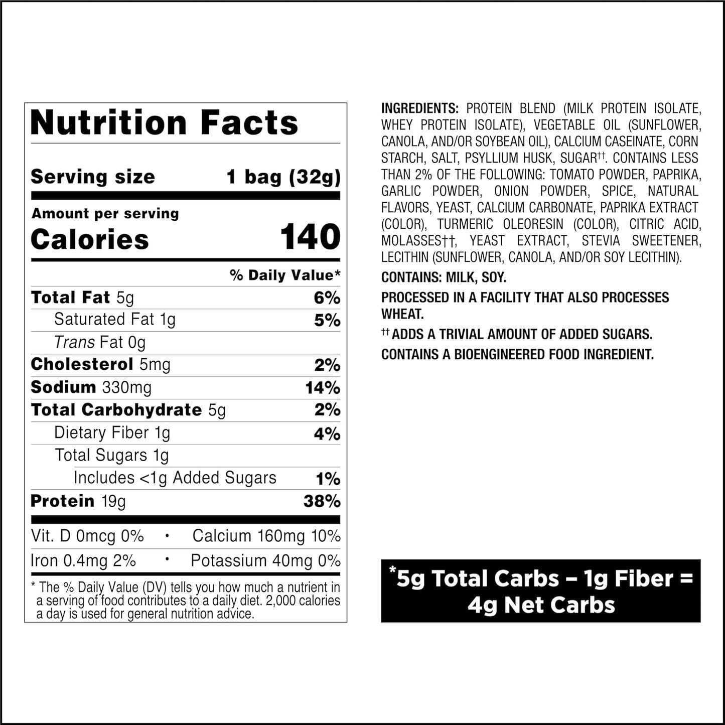 Quest Nutrition Protein Chips, 19g Protein, 4g Net Carb, Low Carb, 1.1 oz (Pack of 12)