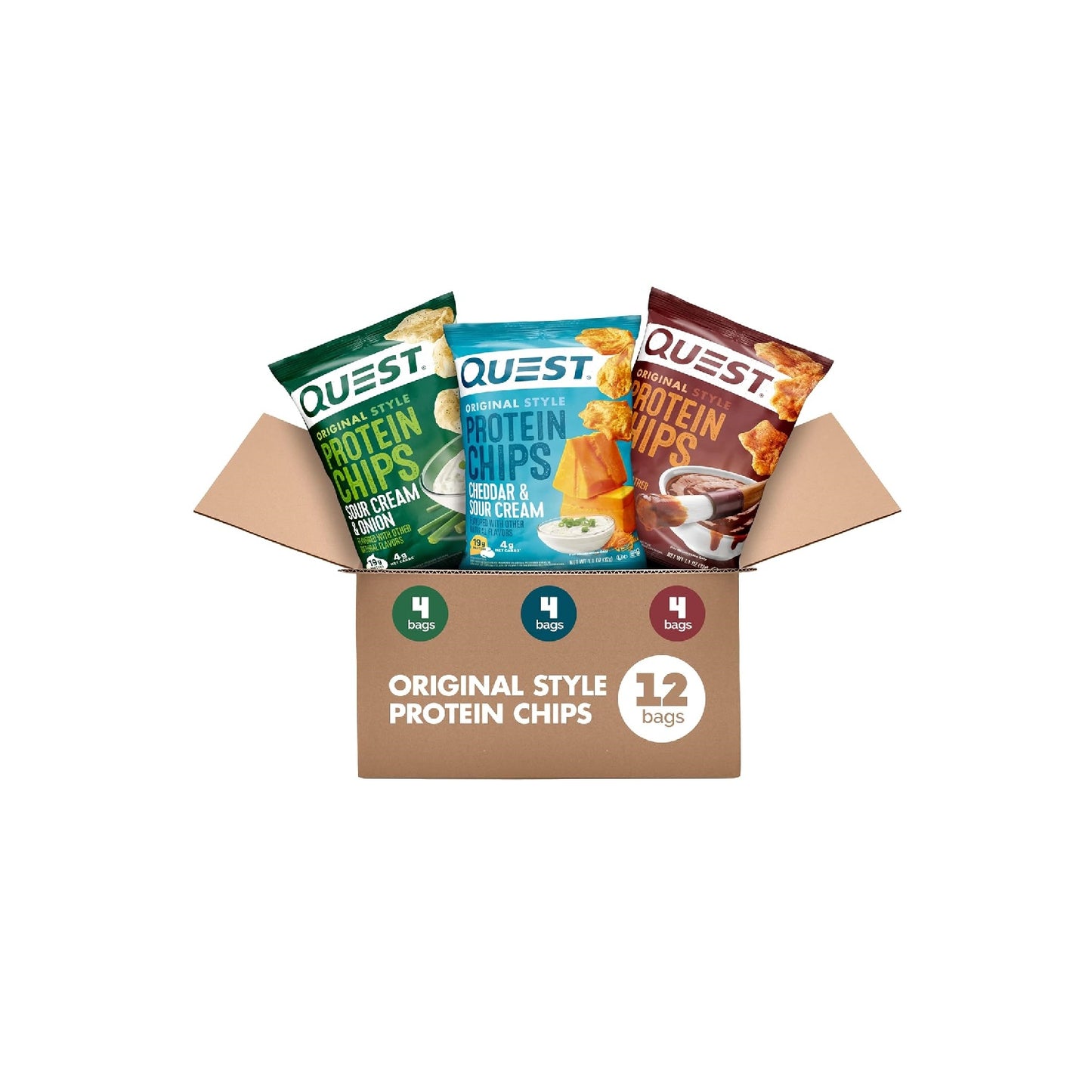 Quest Nutrition Protein Chips, 19g Protein, 4g Net Carb, Low Carb, 1.1 oz (Pack of 12)