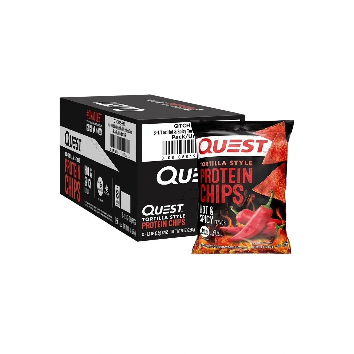 Quest Nutrition Protein Chips, 19g Protein, 4g Net Carb, Low Carb, 1.1 oz (Pack of 12)