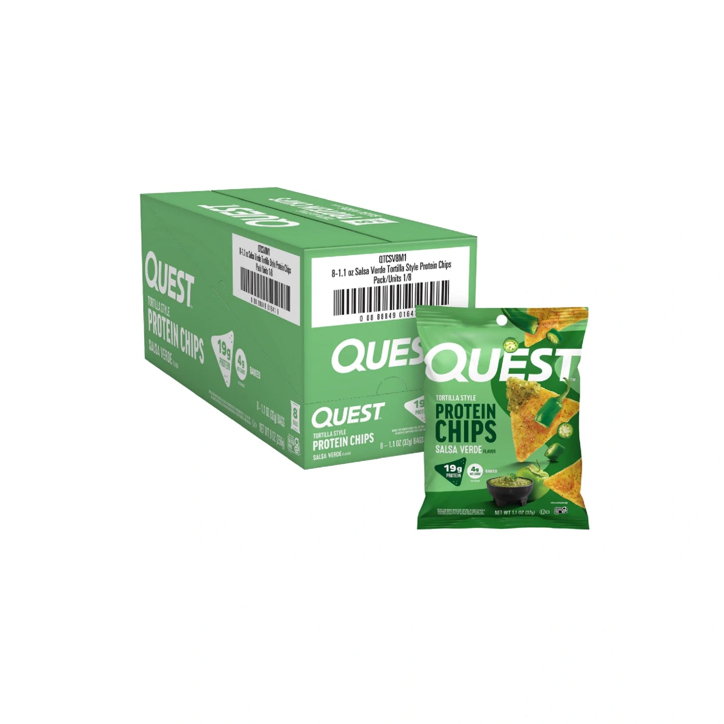 Quest Nutrition Protein Chips, 19g Protein, 4g Net Carb, Low Carb, 1.1 oz (Pack of 12)