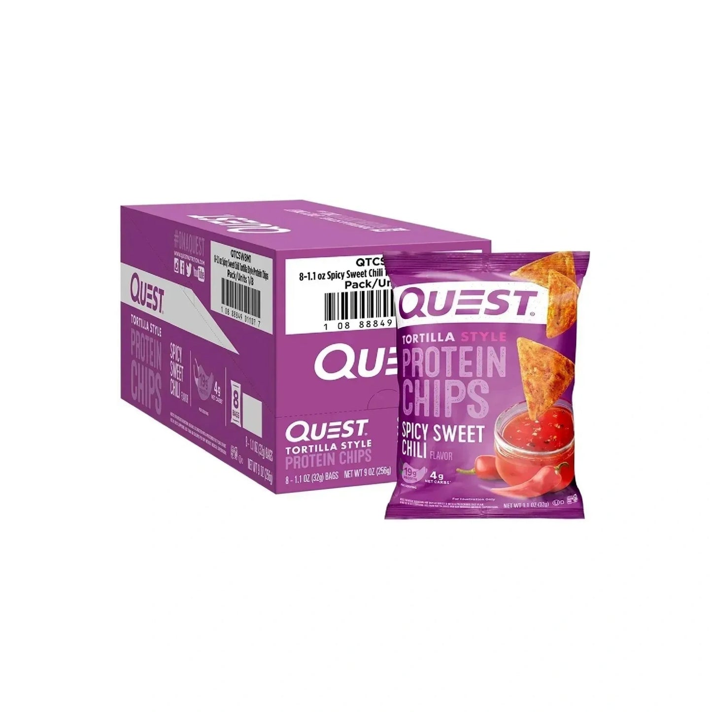 Quest Nutrition Protein Chips, 19g Protein, 4g Net Carb, Low Carb, 1.1 oz (Pack of 12)